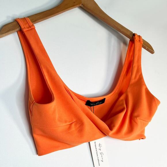 Hey Samy Tessa Orange Cropped Top & Midi Bodycon Two Piece Skirt Set NWT - Picture 4 of 16